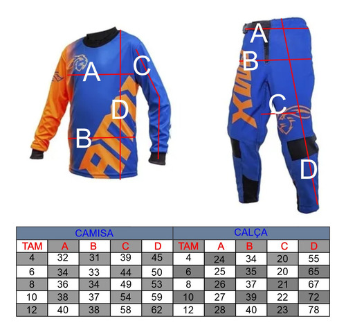 Imagem 6 de 7 de Conjunto Calça Camisa Infantil Xtreme Amx Azul Com Laranja