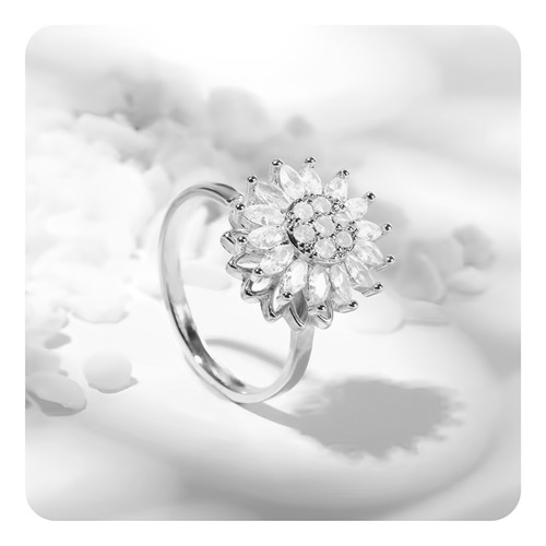 Anillo Novia Girasol Regulable Joya Regalo Acero Inoxidable