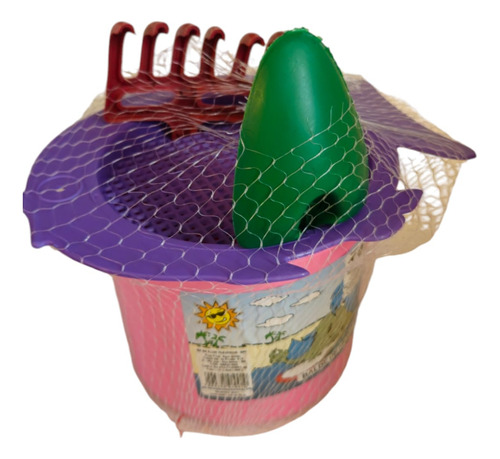 Baldinho De Praia Infantil Com Peneira, Pazinha E Rastelo