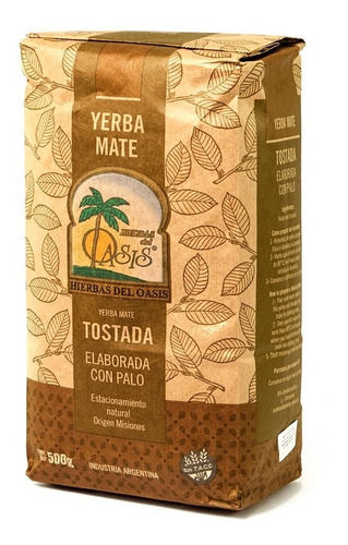 Yerba Mate Tostada Oasis De 500 Grs