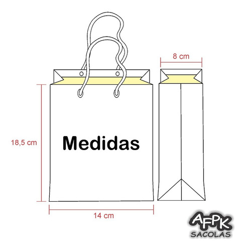 500 Sacolas De Papel 14x18,5x8 - Bopp Fosco E Hotstamping