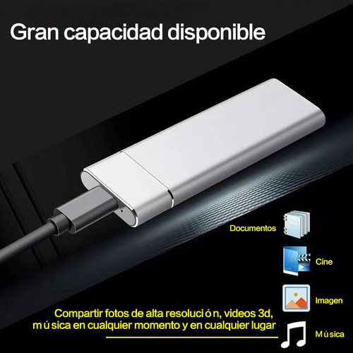 Disco Duro Ssd Externo Ultra Rápido M2 Barato 12tb Mini Oro