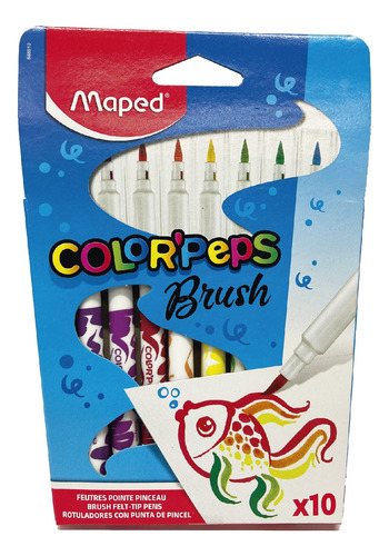 Rotuladores Color Peps Brush, Punta Pincel X 10 U. Maped.