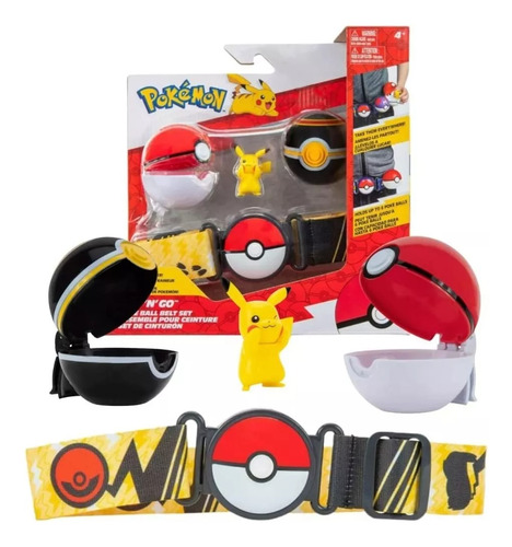 Pokemon Cinturon Entrenador Pikachu Pokeball Pokebola Origin