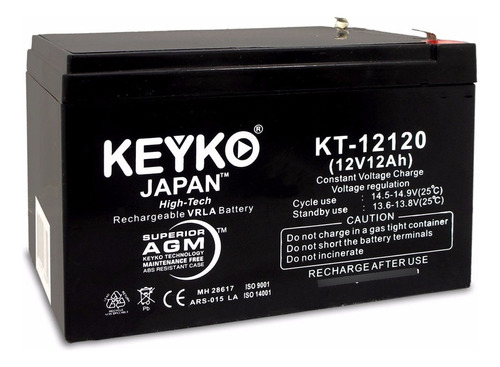 Batería Keyko 12v 12ah Ups Cerco Cetrales Plantas 