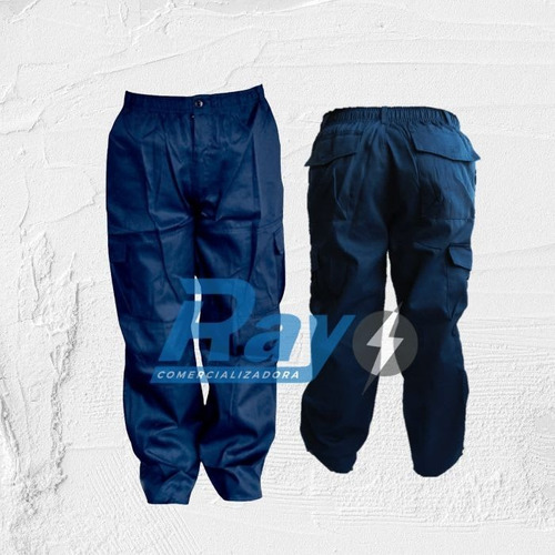 Pantalon Cargo Poplin - Azul Marino