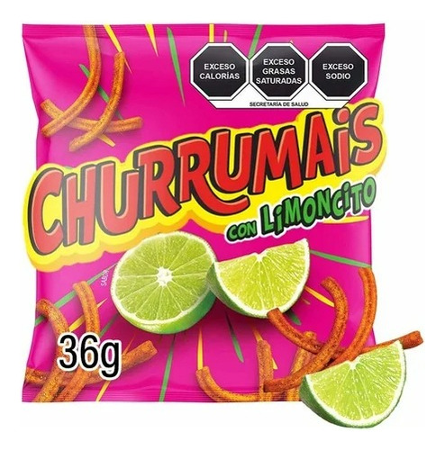 2 Pza Botana Sabritas Churrumais Con Limoncito Y Chile 36 G