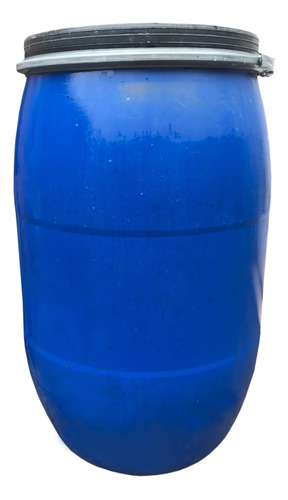 Tambor Barril Azul Tacho Plastico 120 Litros Usado Con Tapa