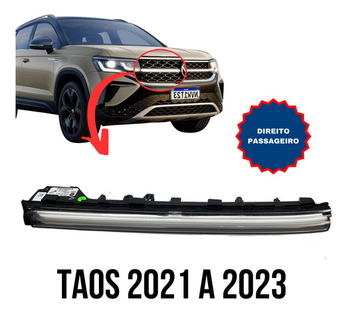Lanterna Led Barra Grade Dianteira Original Taos 2021 A 2023