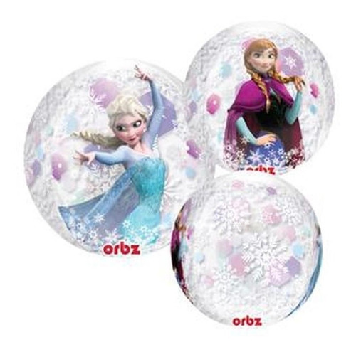 Globo Orbz Frozen Elsa Ana Transparente Fiesta Cumple Decora