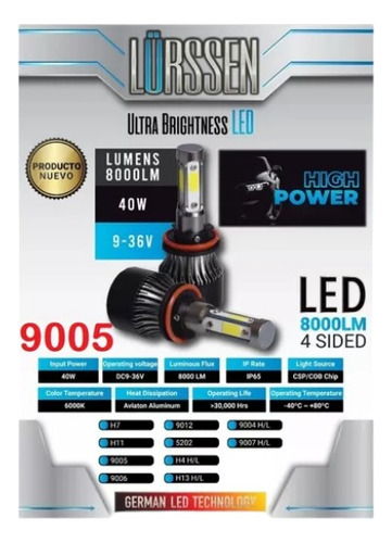 Kit De Luz Led 9005 4 Caras Para Faros Conector 9005