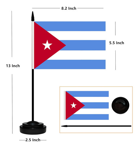 Set De Banderas P/ Escritorio Bclin De Paises, Cuba