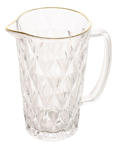Jarra Lyor Diamond De Vidro Com Fio De Ouro Dourado 1l