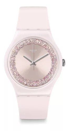 capa patio compromiso Reloj Swatch Rosa Con Cristales Swarovski Suop110