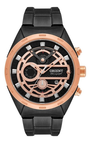 Relógio Orient Masculino Preto Cronográfico Rosê Mpssc012