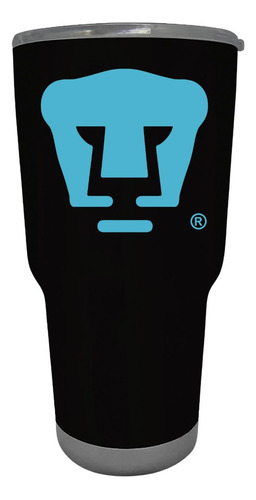 Termo 30 Oz Pumas Unam Logo Azul Báltico Color Negro