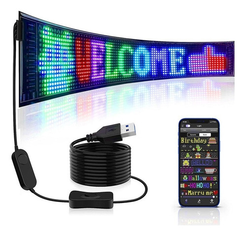 Señal Led Luminosa Con Colores Programables, Interior Usb, 7