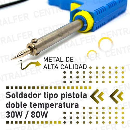 Imagen 4 de 8 de Pistola Soldadora 30w A 80w Doble Temperatura Soldador
