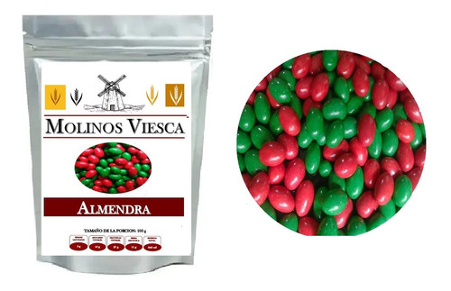 1 Kg  Almendra Confitada Colores Navideños Verdes Y Rojas