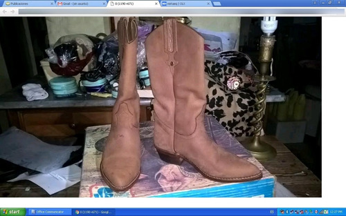 Bota Texana Jr Boots Nobuk Estribo Sellad Forrad N°35 3 Usos (Usado)