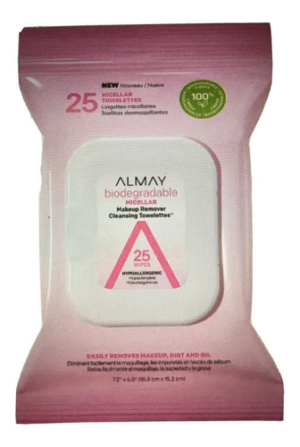 Toallas Desmaquillantes Almay Biodegradable Micellar