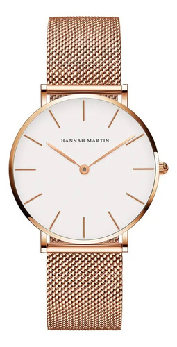 Reloj Analógico Mujer Hannah Martin Acero Inoxidable Golden