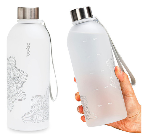 Bzyoo - Botella De Agua Con Marcador De Tiempo De 1 Litro, P