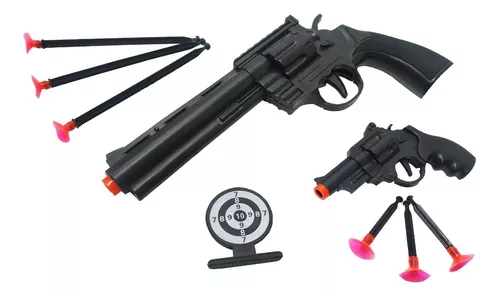 Arma De Brinquedo Atira Dardos + Revolver Espoleta De Brinde