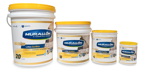 Pintura Latex Acrilico Premium Para Interior Y Exterior Murallon 10 Litros