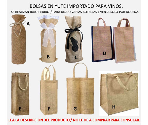 Bolsas De Yute Botellas Saquitos Cajas Acetato Empaque