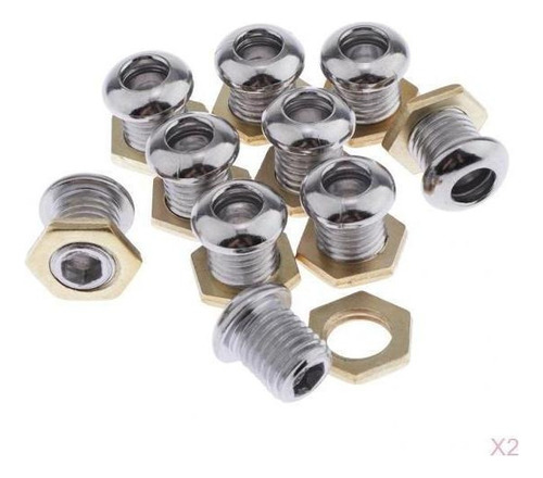 = 20 Piezas Plateadas 1/2 Cast Drum Set Partes Para Bajo Tom
