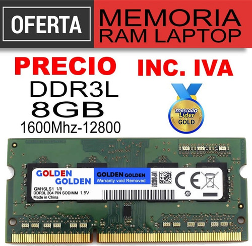 Memoria Ram Ddr3l 8gb Pc3l-12800 1600mhz Laptop Inc Iva