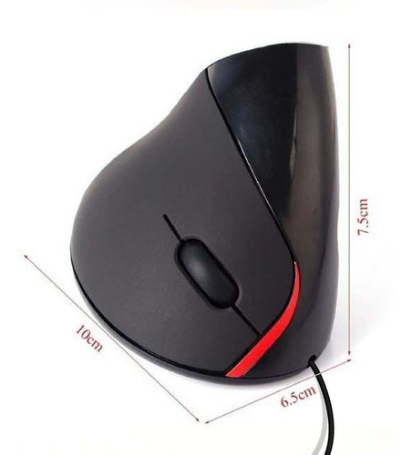Mouse Vertical Ergonómico De Cable Usb 5 Botones Óptico Fino