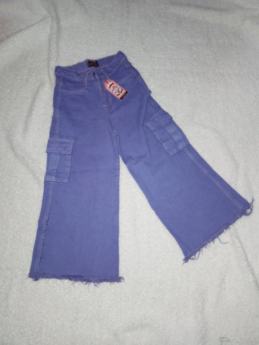 Pantalon Rigido Cargo  Violeta De Nena