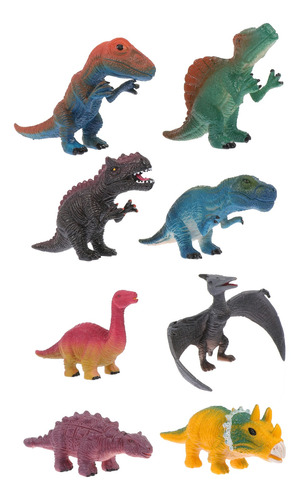 Imagen 1 de 8 de 8pcs Simulación Dinosaurios Juguetes Niños Juguetes Educativ