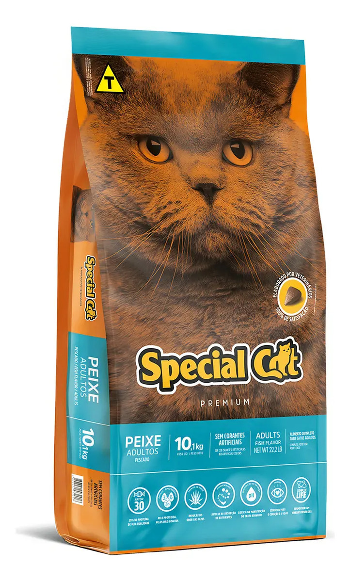 Special Cat Peixes Premium Ração Para Gato Adulto 10,1kg 4un