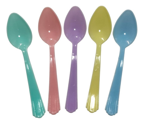 Kit 15 Cuchara Pastel Plastico Reutilizable Economica
