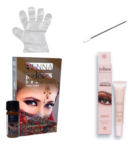 Henna Para Sobrancelhas Profissional E Gel Acelerador 15ml Cor Castanho Claro