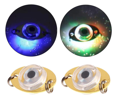 2x Led Deep Drop Submarino Intermitente Ojo 3d Pesca Calamar