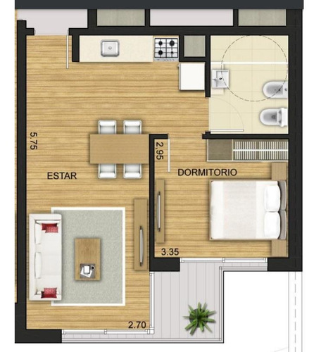 Imagen 1 de 8 de Venta Apartamento 1 Dormitorio Con Balcón En Cordón!!!