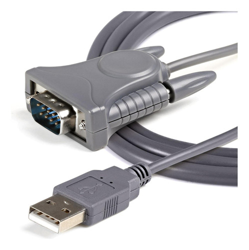 Cable Adaptador De 0,9m Usb A Serie Serial Db9 Db25 Rs232 Color Gris