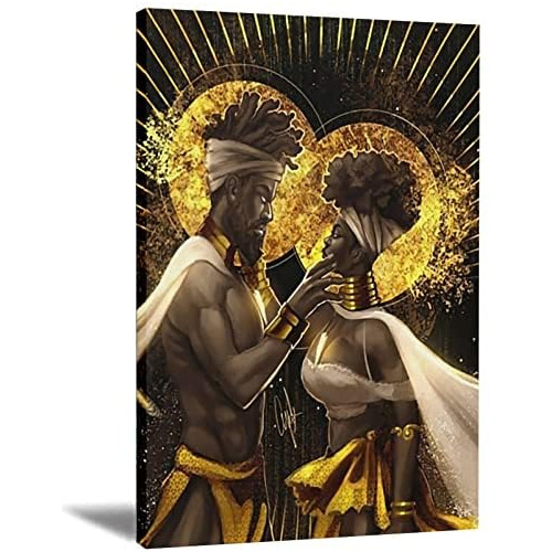 Arte De Pared Afroamericano, Póster De Reina Y Rey Neg...
