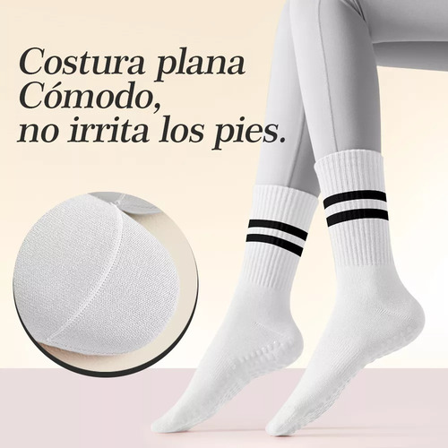 12 Par Calcetines Para Yoga Calcetas Pilates Para Mujer Negro/blanco/rosa/violeta Rayas Talla Única