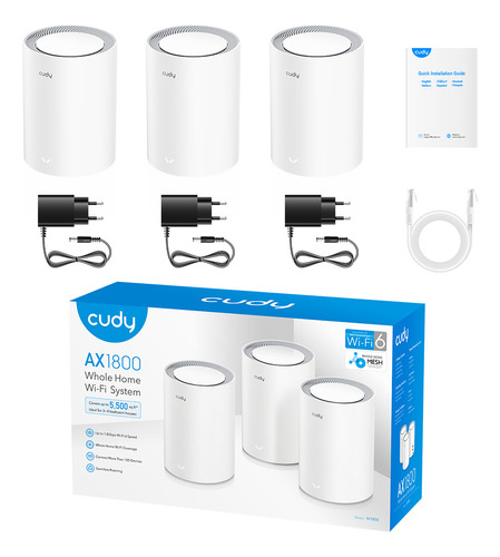 Router Cudy M1800  Ac1200 Dual Band Wifi 1000/100 Mbps 3pack
