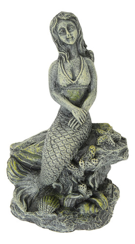 Estatua De Sirena De Acuario, Segura, De Resina, Hermosa Pec