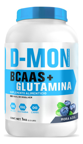 Aminoácidos Bcaas + Glutamina D-mon 1kg Varios Sabores Mora Azul