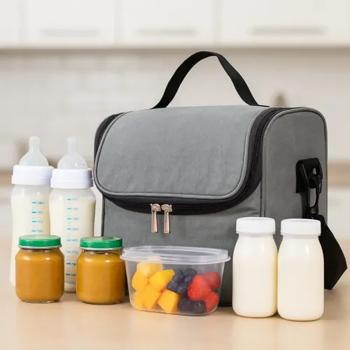 Bolsa Termica Cinza De Poliester Compacta Lyor Para Marmitas Cinza