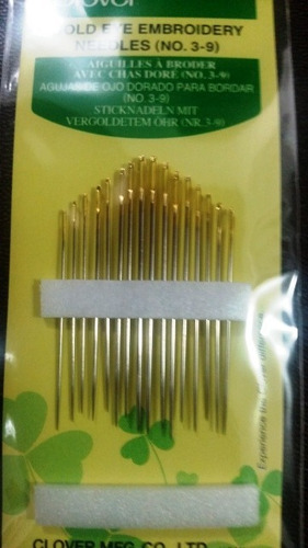 Paquete De Agujas Para Tejer Clover 235 No. 3-9 Gold Eye