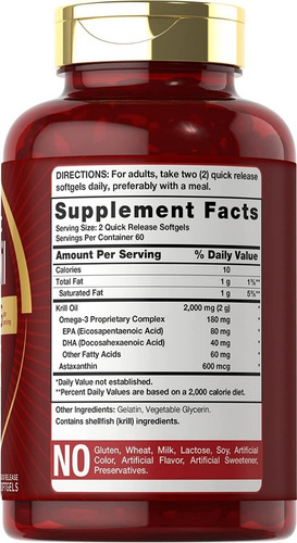 Aceite De Krill 2000 Mg Carlyle 120 Capsulas Blandas