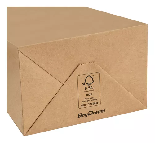BagDream 100 bolsas de regalo de 5.25 x 3.25 x 8 pulgadas, pequeñas bolsas  de papel kraft con asas, papel kraft marrón a granel, compras, boda, fiesta